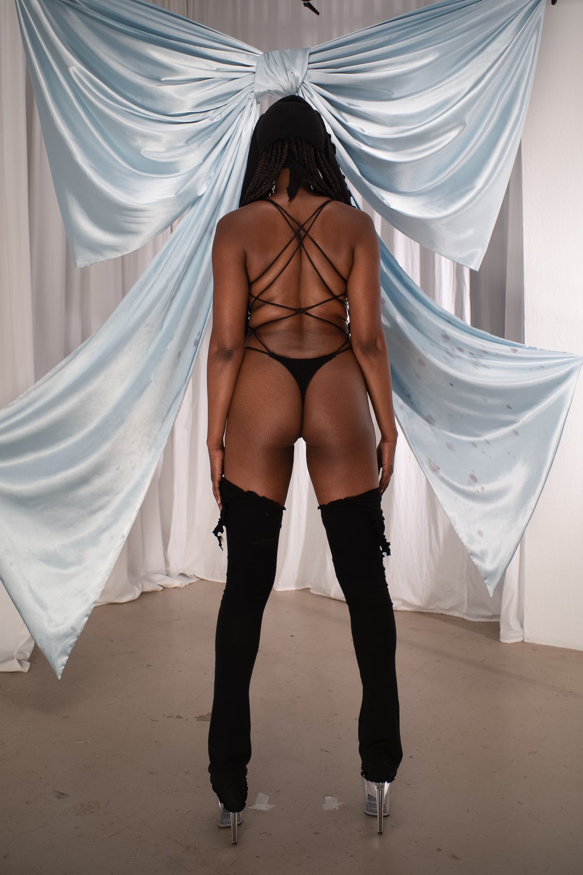 🐰Bunny Cross Back Bodysuit BLACK