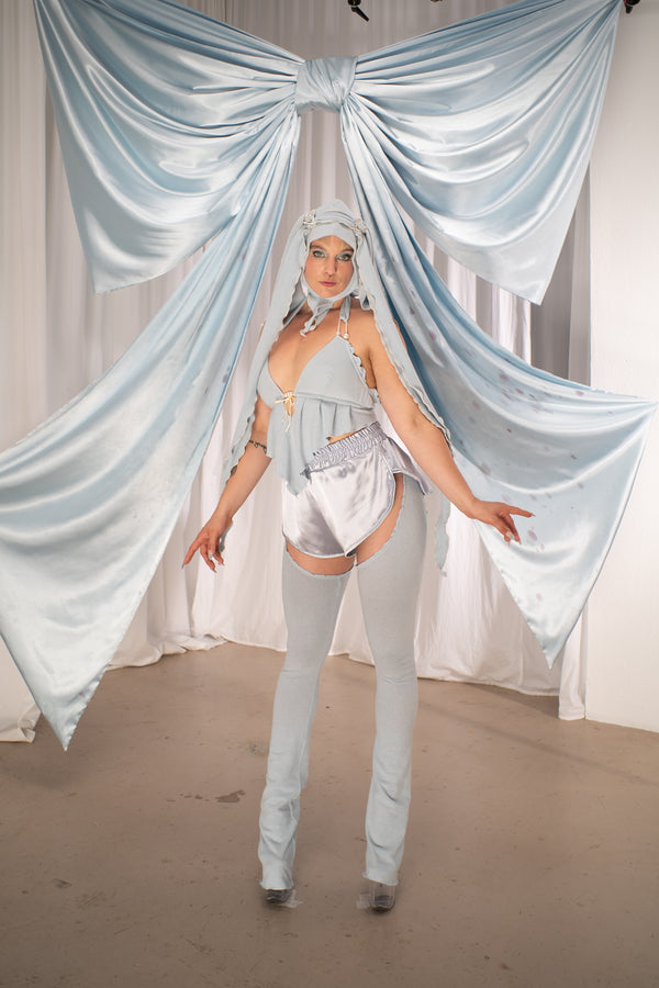 🐰Bunny Satin Skirt Shorts BLUE