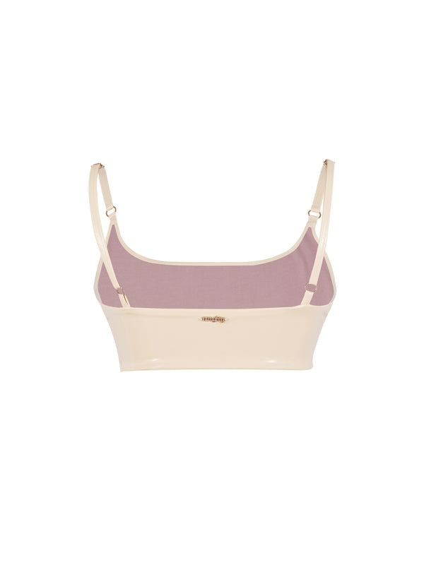 Sinner Vinyl Underboob Top CREAM