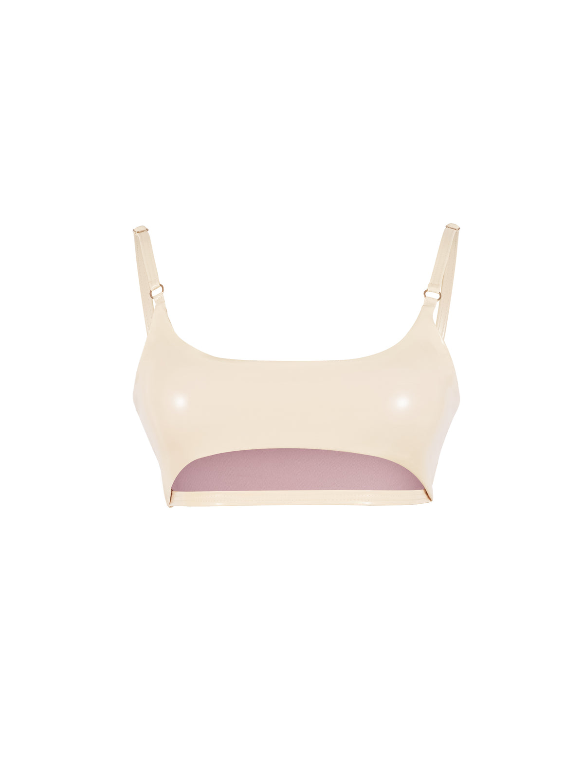 Sinner Vinyl Underboob Top CREAM