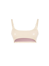 Sinner Vinyl Underboob Top CREAM