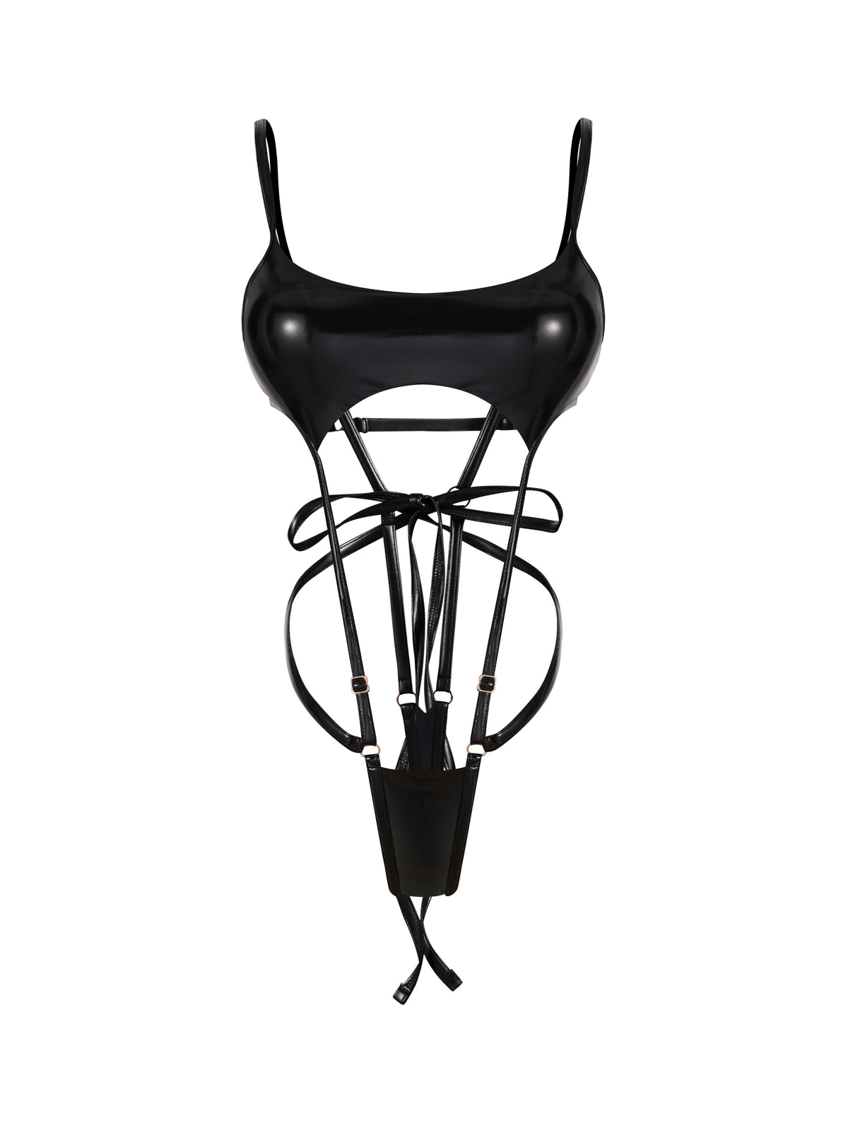 Inferno Vinyl Slingshot Bodysuit BLACK