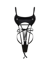 Inferno Vinyl Slingshot Bodysuit BLACK
