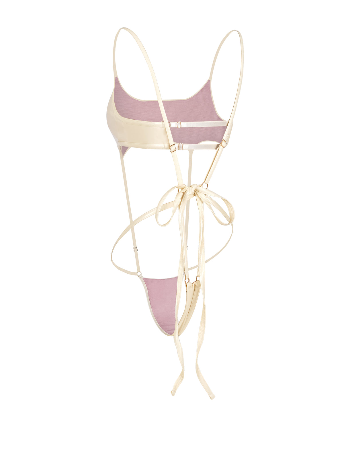 Inferno Vinyl Slingshot Bodysuit CREAM