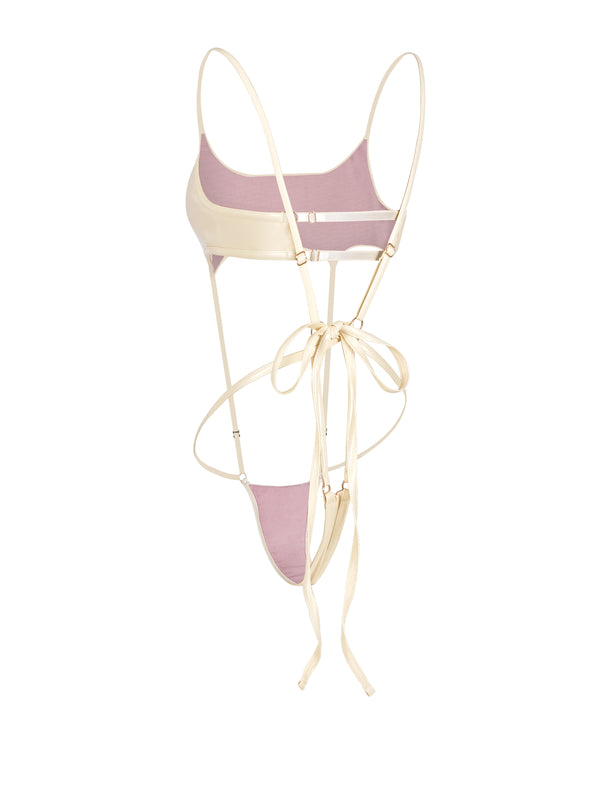 Inferno Vinyl Slingshot Bodysuit CREAM
