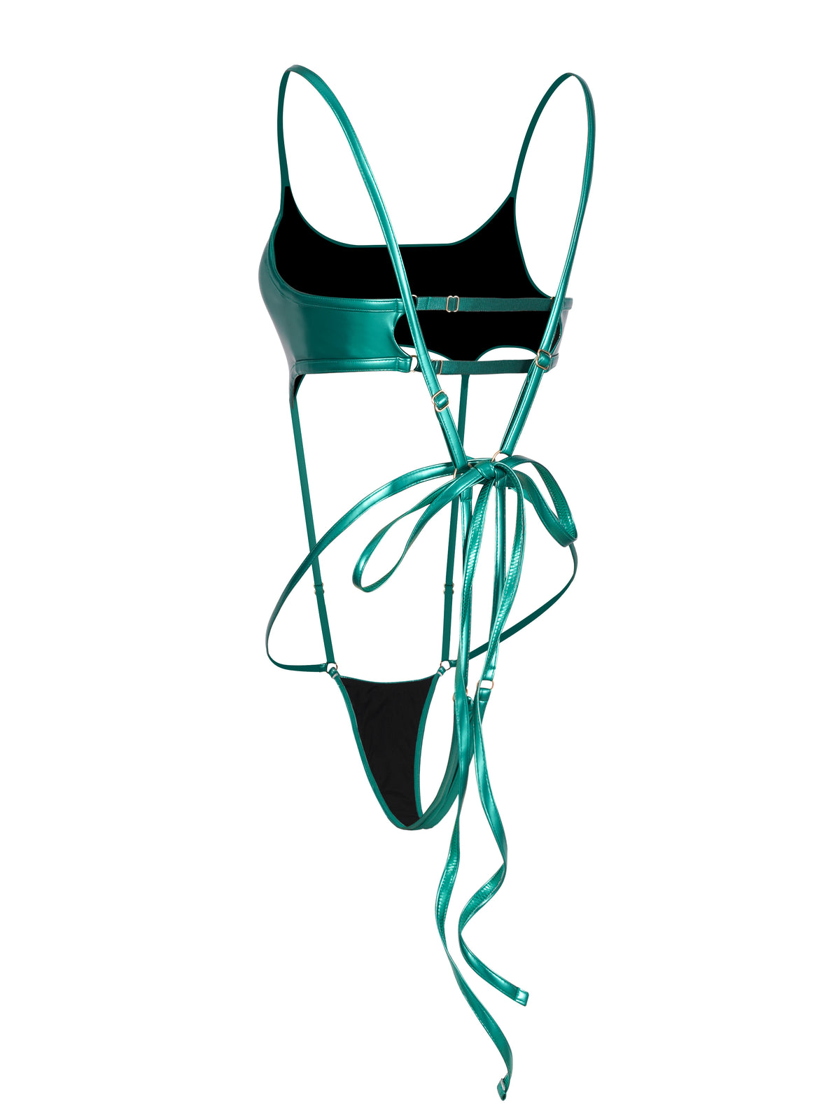 Inferno Vinyl Slingshot Bodysuit METALLIC GREEN