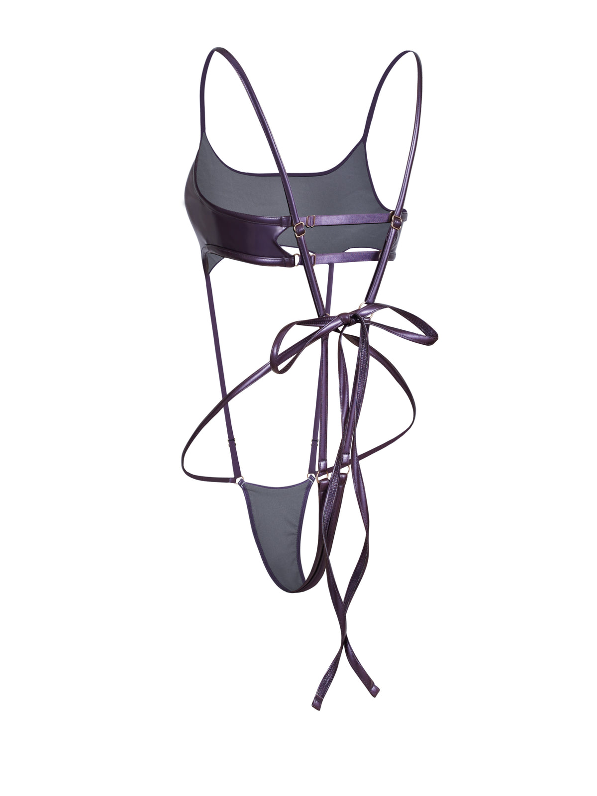 Inferno Vinyl Slingshot Bodysuit METALLIC VIOLET