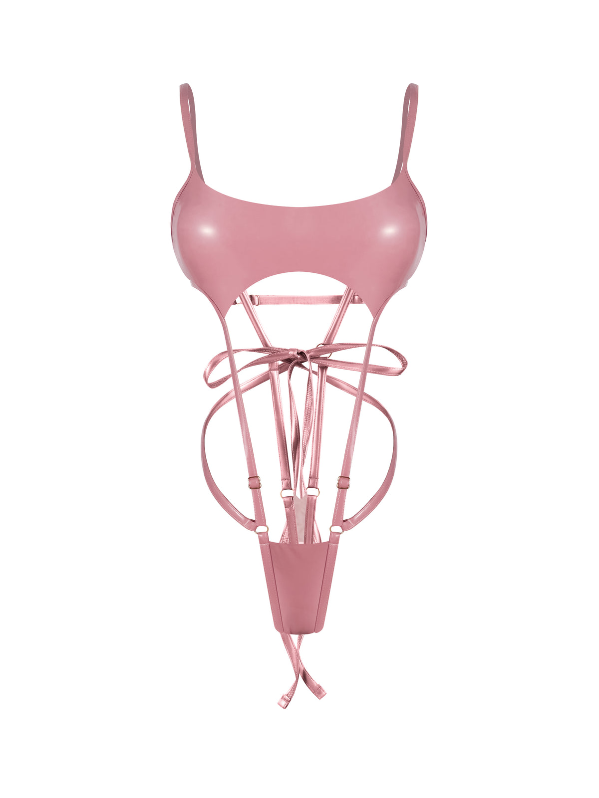 Inferno Vinyl Slingshot Bodysuit PINK