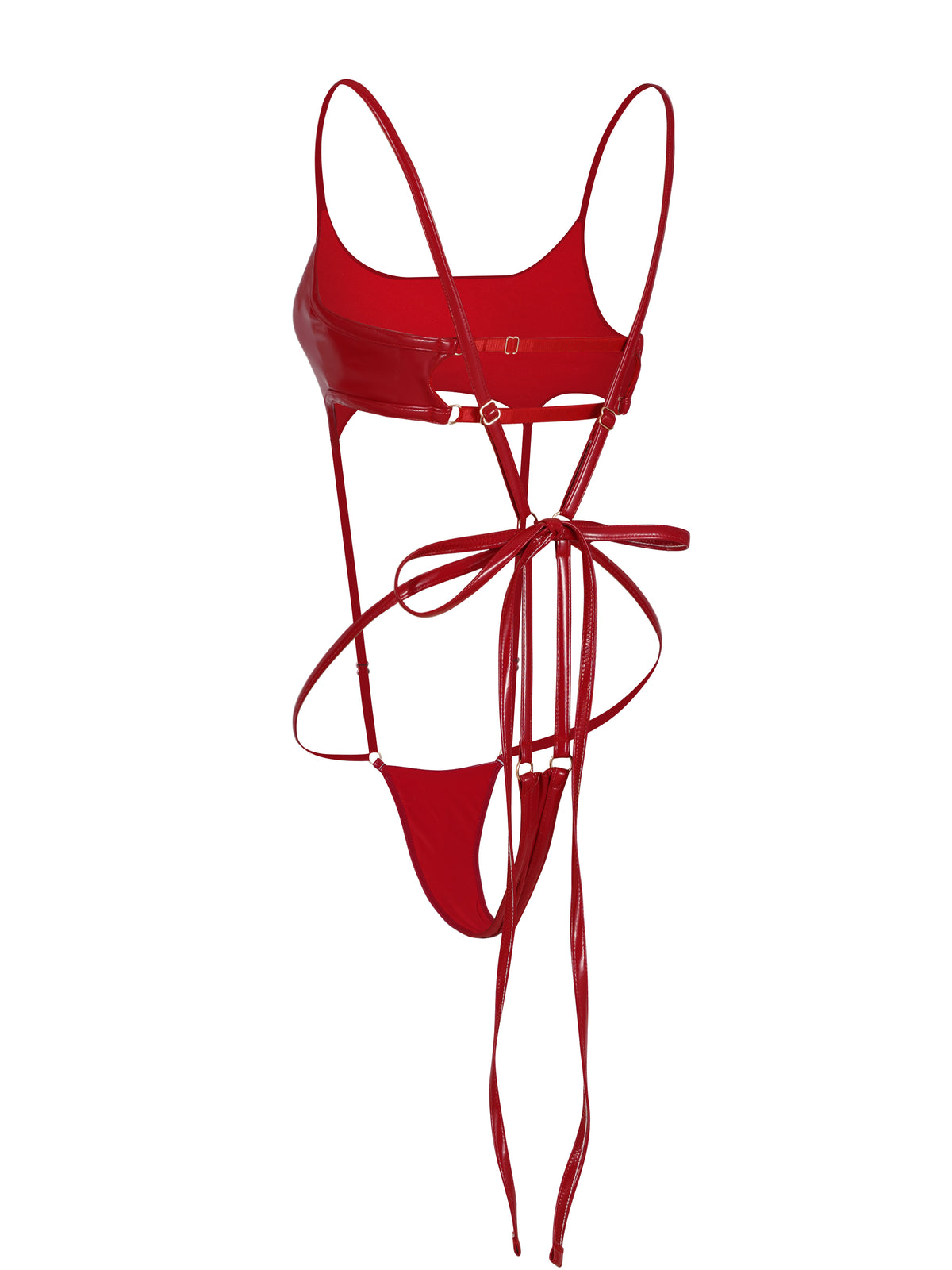 Inferno Vinyl Slingshot Bodysuit RED
