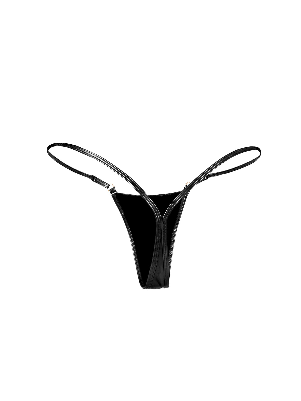🍒Cherry Vinyl Mini Thong BLACK
