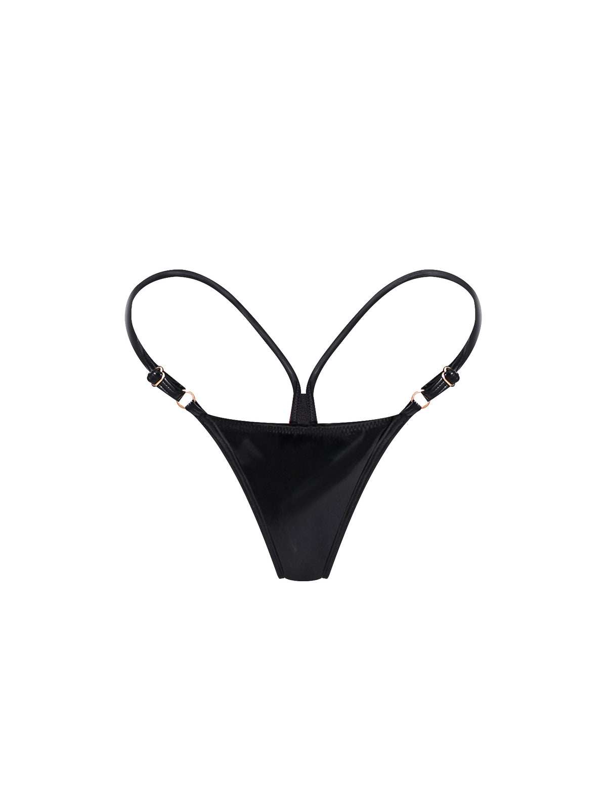 🍒Cherry Vinyl Mini Thong BLACK
