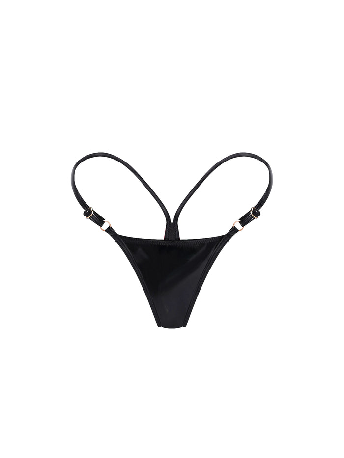 🍒Cherry Vinyl Mini Thong BLACK