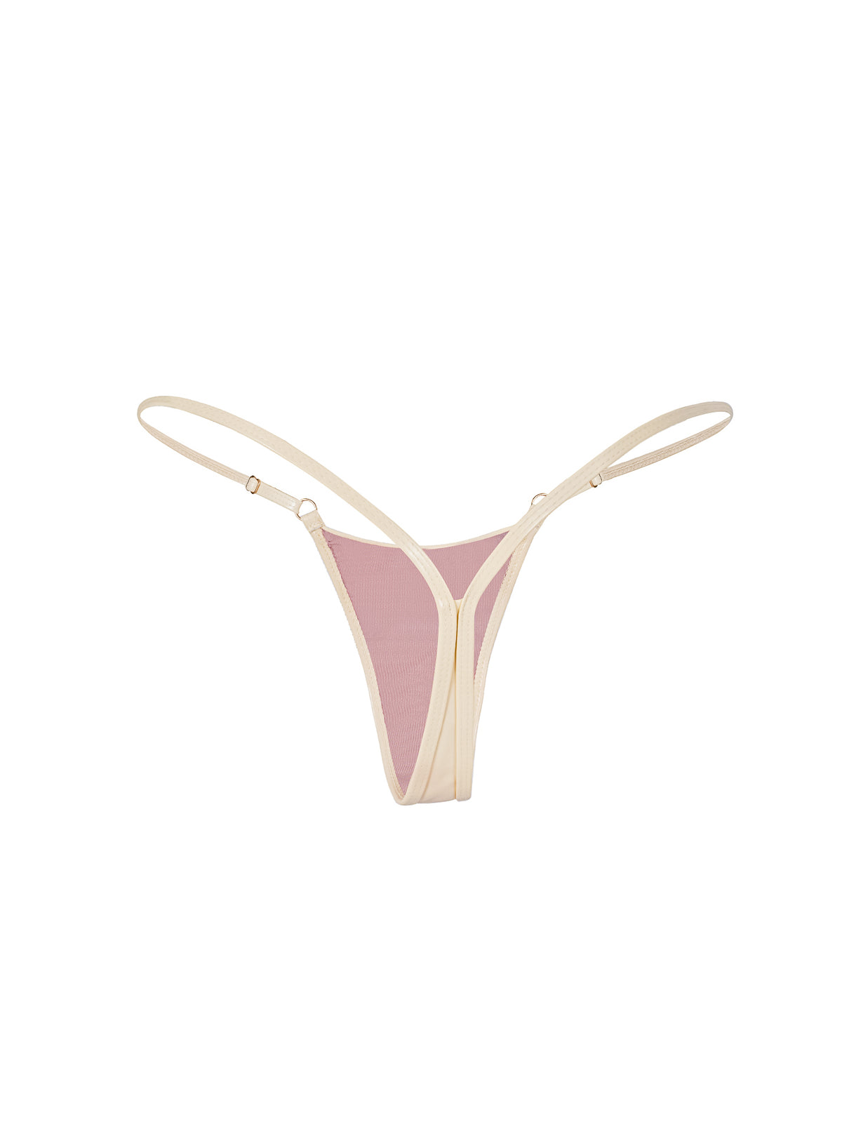 🍒Cherry Vinyl Mini Thong CREAM