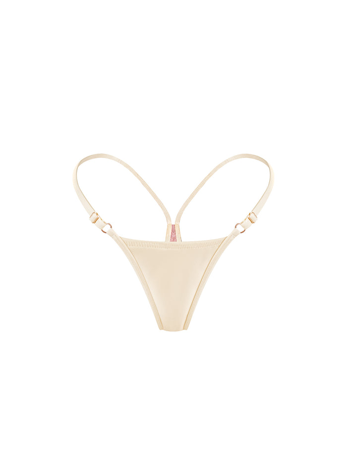 🍒Cherry Vinyl Mini Thong CREAM