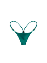 🍒Cherry Vinyl Mini Thong METALLIC GREEN