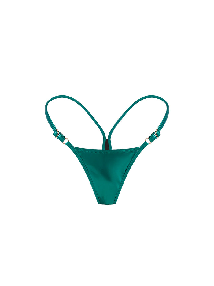 🍒Cherry Vinyl Mini Thong METALLIC GREEN