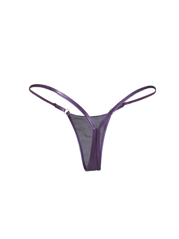 🍒Cherry Vinyl Mini Thong METALLIC VIOLET