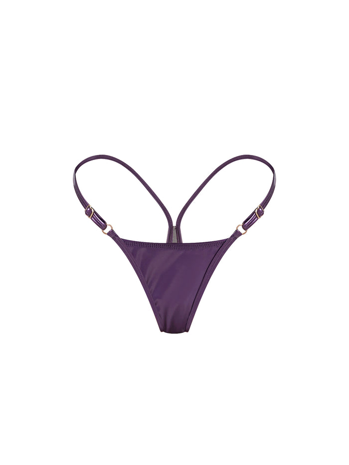 🍒Cherry Vinyl Mini Thong METALLIC VIOLET