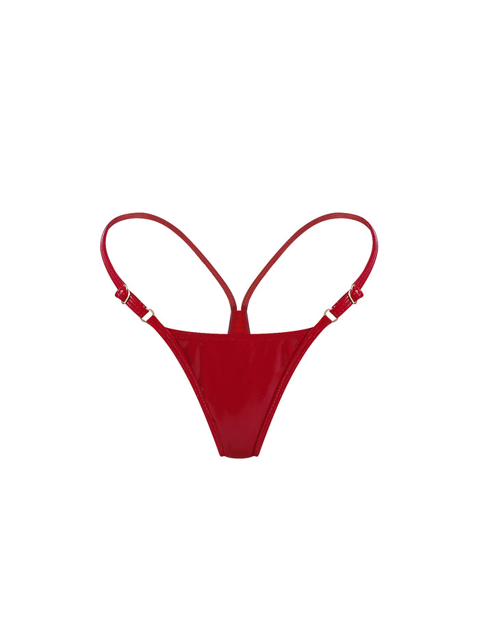🍒Cherry Vinyl Mini Thong RED