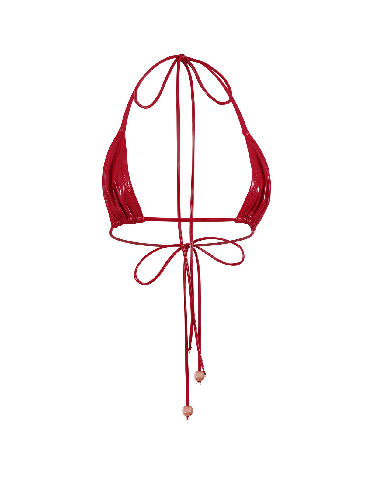 🍒Cherry Vinyl Bikini Top RED