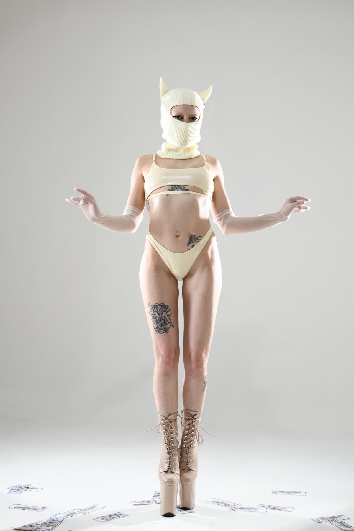 Sinner Vinyl Thong Cream