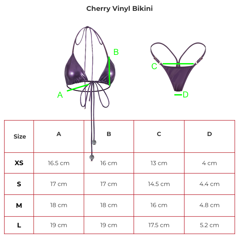 🍒Cherry Vinyl Bikini Top METALLIC GREEN