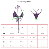 🍒Cherry Vinyl Bikini Top METALLIC GREEN