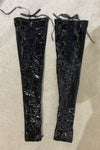 [𝐒𝐀𝐌𝐏𝐋𝐄 𝐒𝐀𝐋𝐄] Sinner Vinyl Lace-up Thigh High BLACK