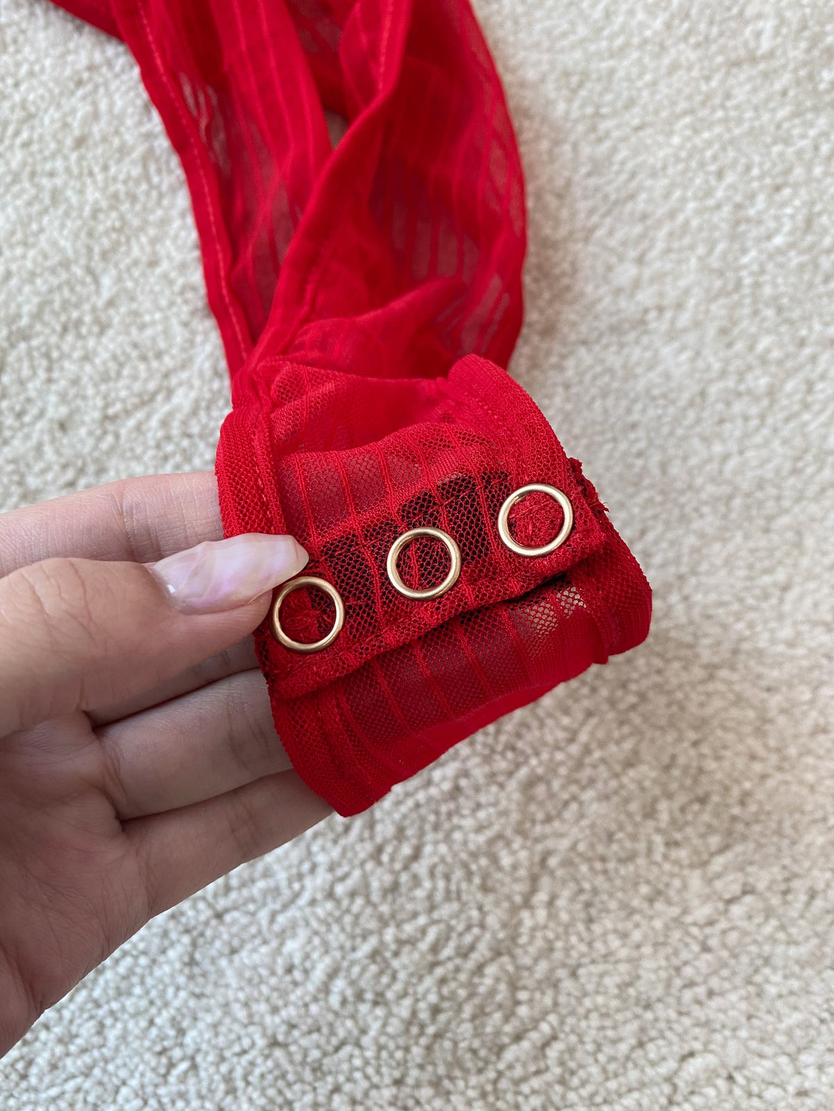 [𝐒𝐀𝐌𝐏𝐋𝐄 𝐒𝐀𝐋𝐄] XXX Rated See Through Bodysuit RED