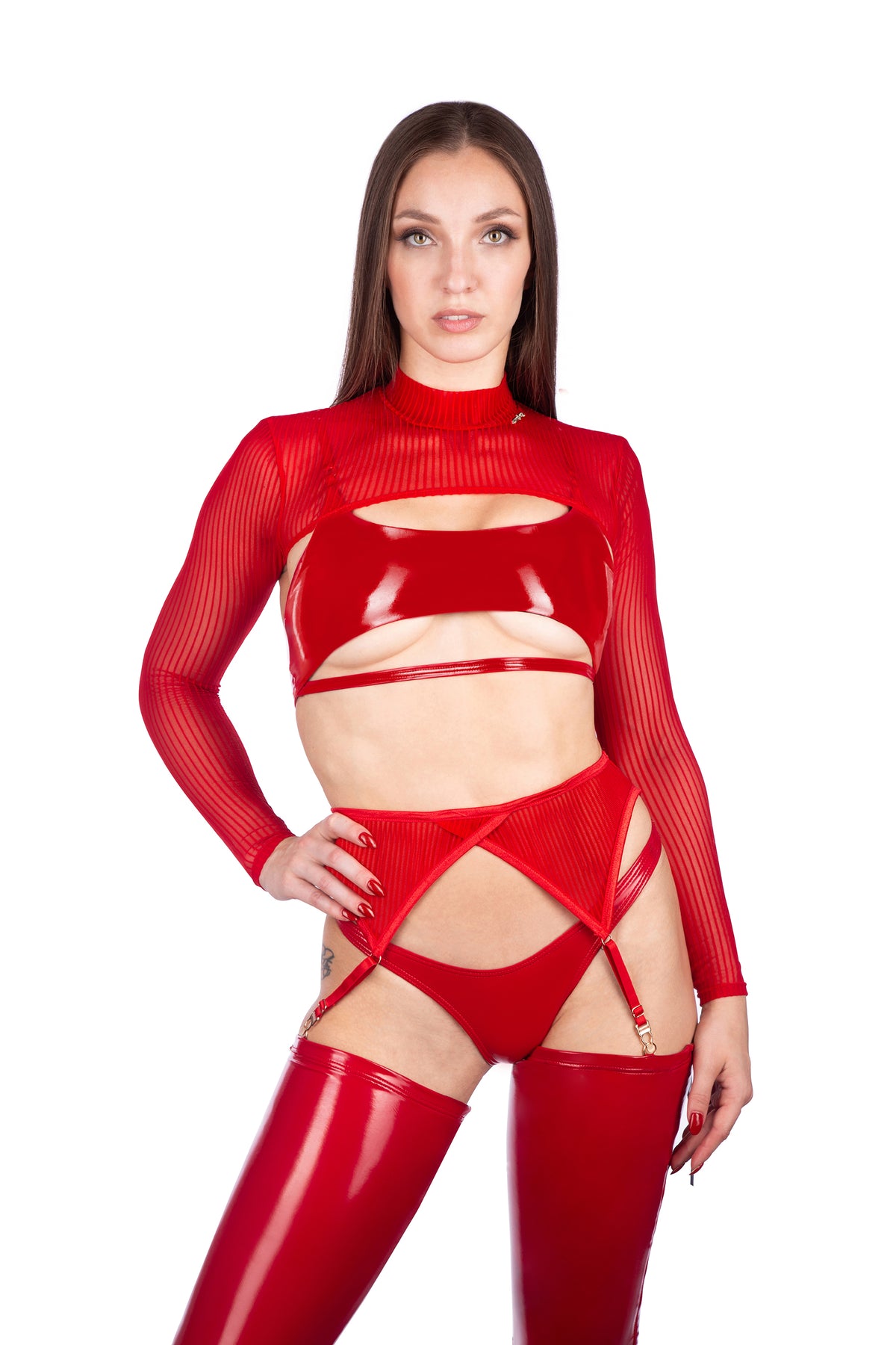 XXX Rated See Through Garter Belt RED
